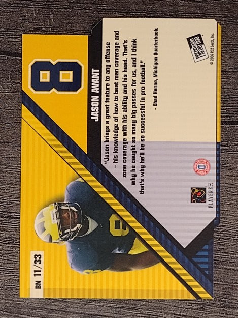 2006 Press Pass Big Numbers #BN11 Jason Avant
