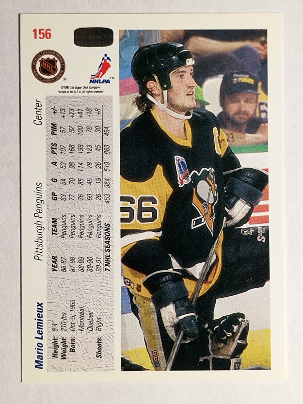 1991-92 Upper Deck #156 Mario Lemieux