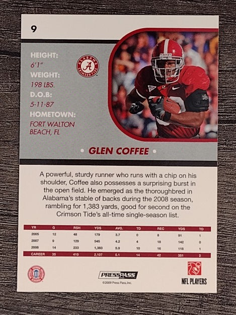 2009 Press Pass SE #9 Glen Coffee