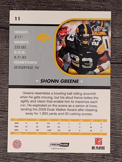 2009 Press Pass SE #11 Shonn Greene