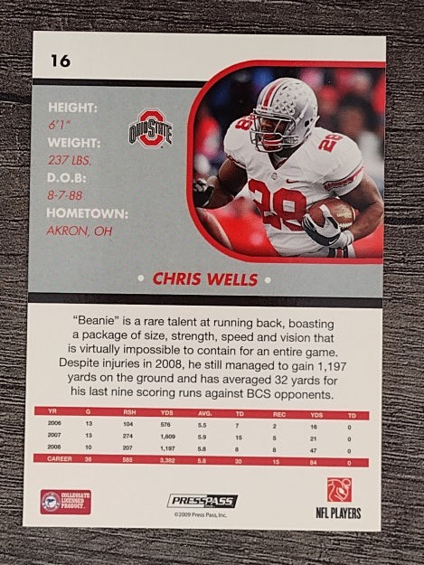 2009 Press Pass SE #16 Chris Wells