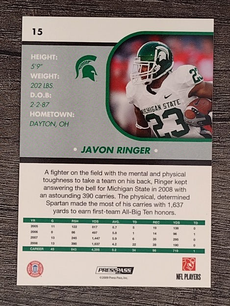 2009 Press Pass SE #15 Javon Ringer