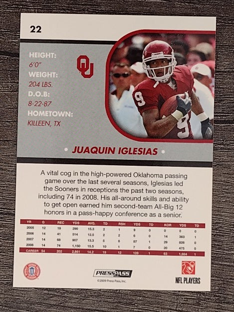 2009 Press Pass SE #22 Juaquin Iglesias