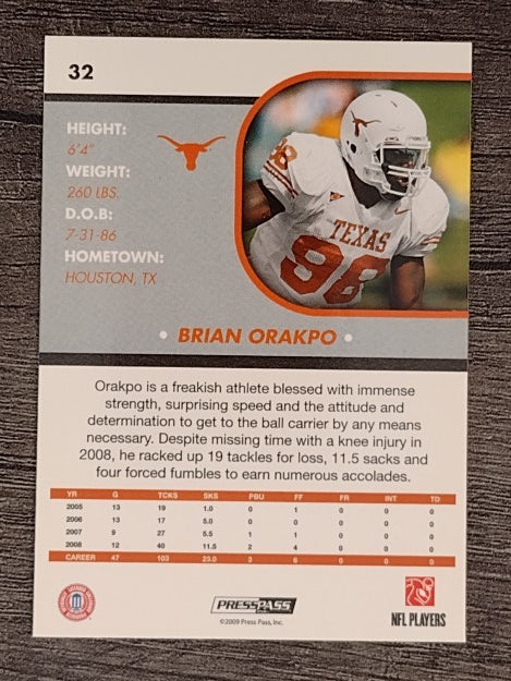 2009 Press Pass SE #32 Brian Orakpo