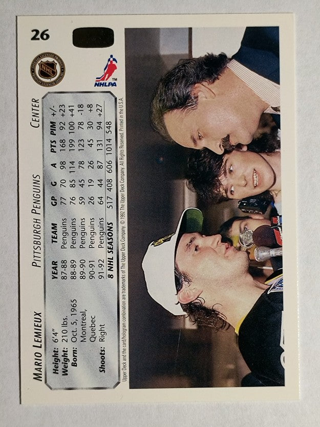 1992-93 Upper Deck #26 Mario Lemieux