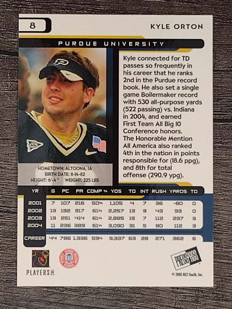 2005 Press Pass #8 Kyle Orton