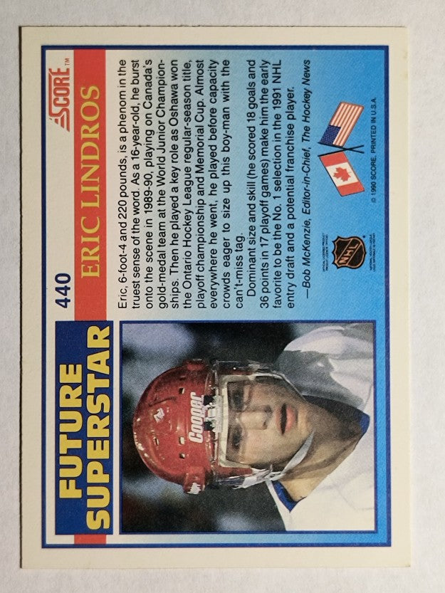 1990-91 Score #440 Eric Lindros RC