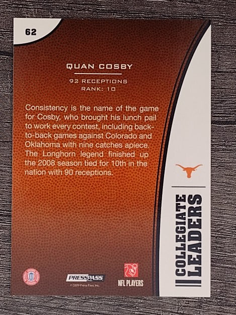 2009 Press Pass #62 Quan Cosby LL