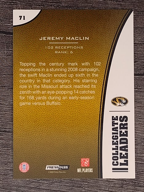 2009 Press Pass #71 Jeremy Maclin LL