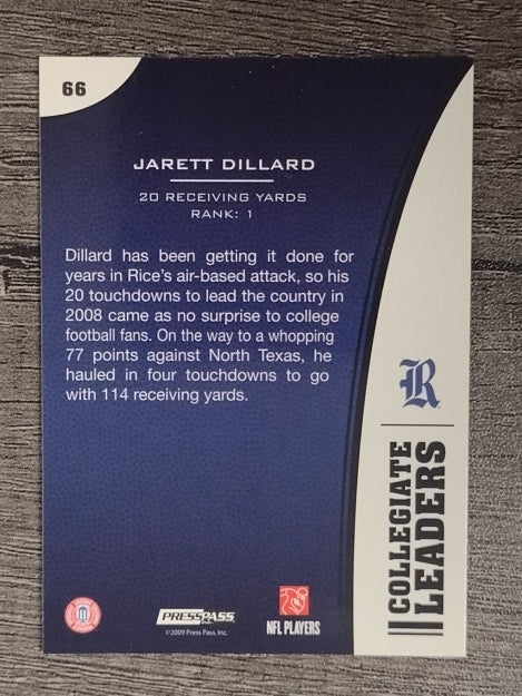 2009 Press Pass #66 Jarett Dillard LL