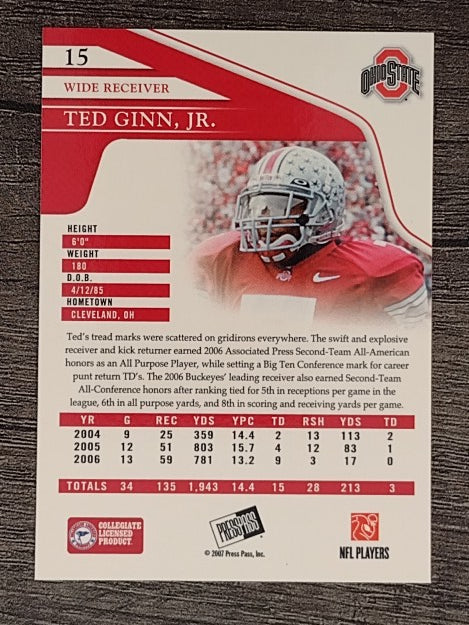2007 Press Pass #15 Ted Ginn Jr.