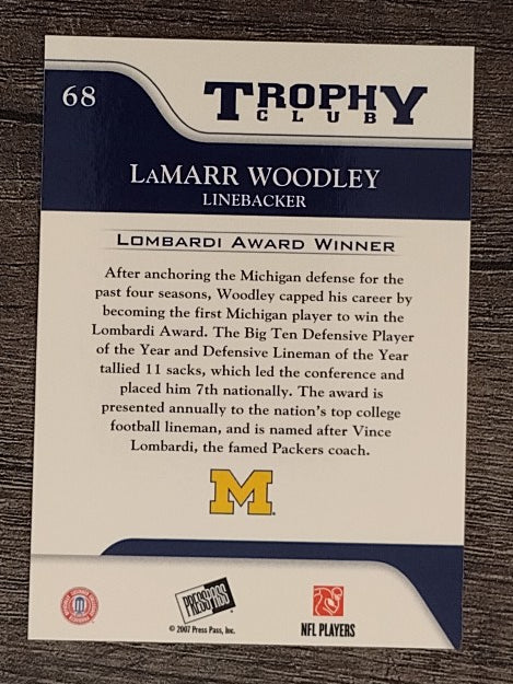 2007 Press Pass #68 LaMarr Woodley TC