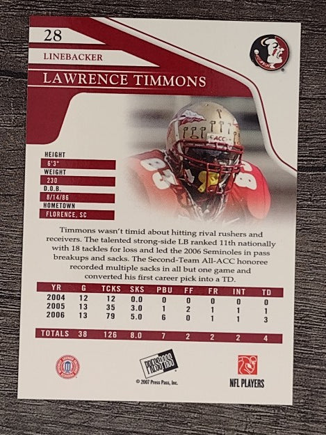 2007 Press Pass #28 Lawrence Timmons