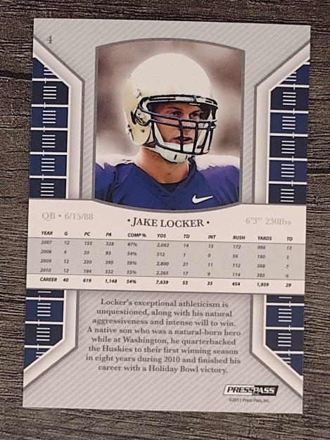 2011 Press Pass Legends #4 Jake Locker