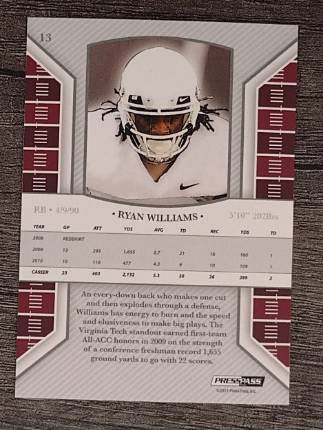 2011 Press Pass Legends #13 Ryan Williams
