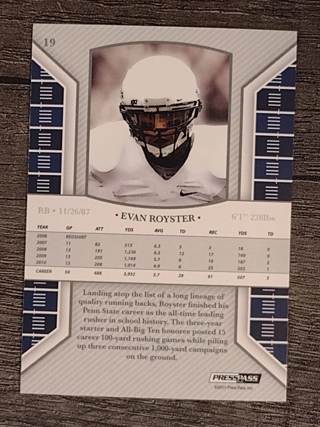 2011 Press Pass Legends #19 Evan Royster