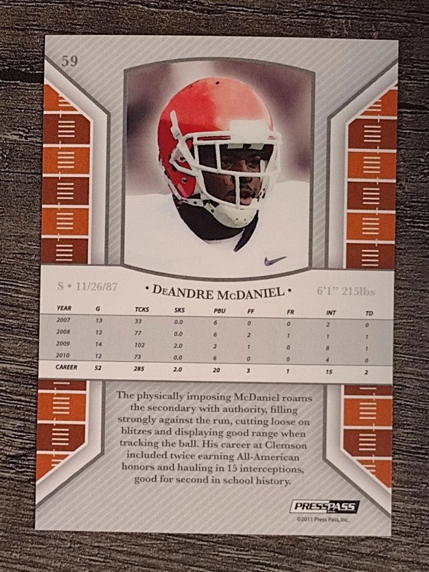 2011 Press Pass Legends #59 DeAndre McDaniel