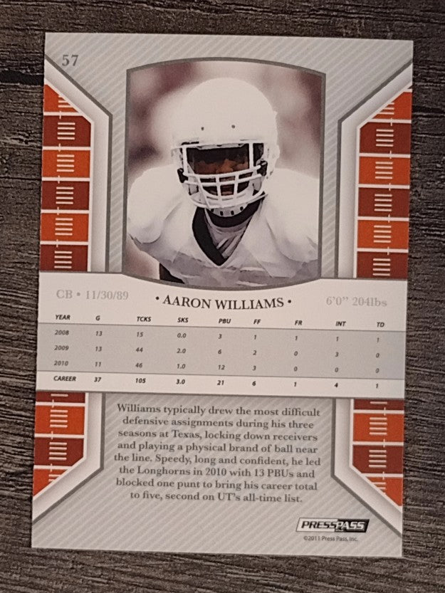 2011 Press Pass Legends #57 Aaron Williams