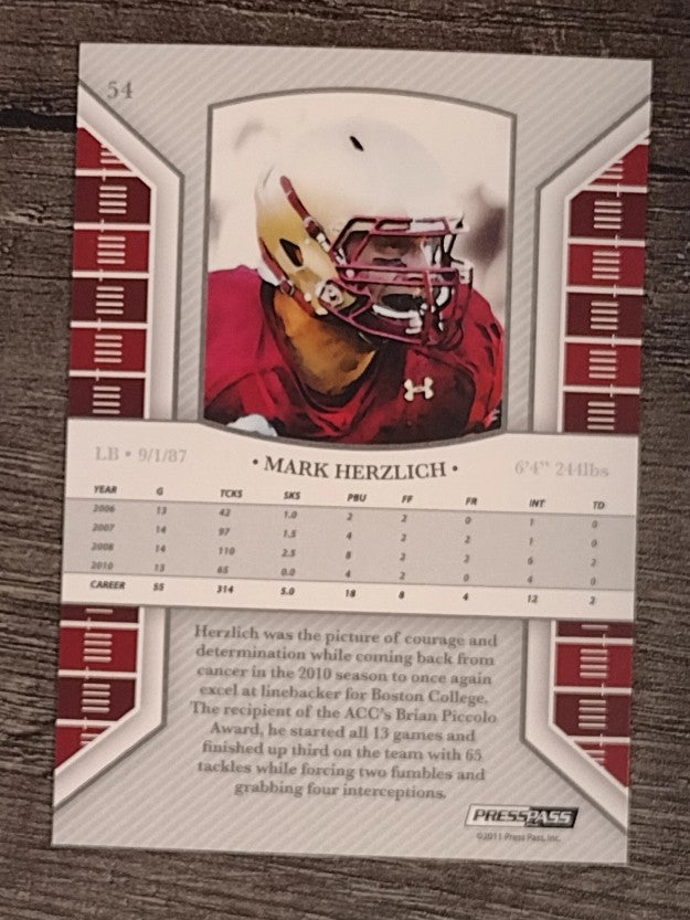 2011 Press Pass Legends #54 Mark Herzlich