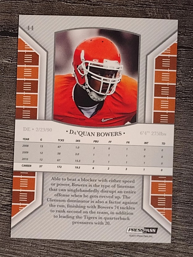 2011 Press Pass Legends #44 Da'Quan Bowers