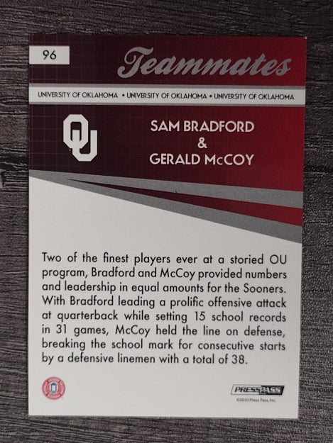 2010 Press Pass #96 Sam Bradford TM/Gerald McCoy