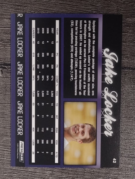 2011 Press Pass #42 Jake Locker