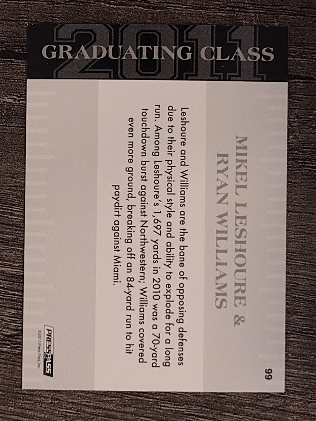 2011 Press Pass #99 Mikel Leshoure GC/Ryan Williams