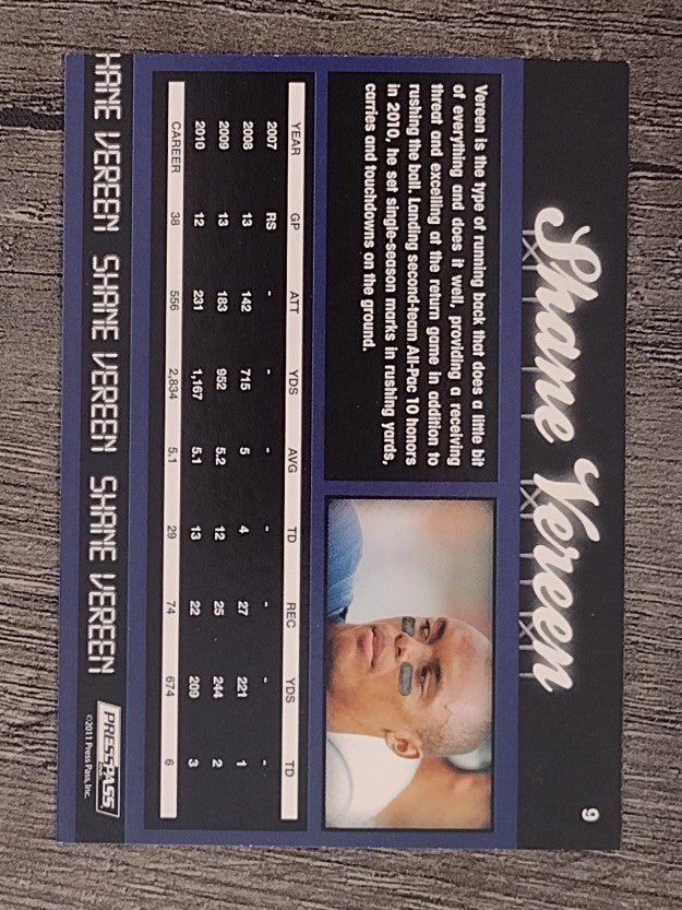 2011 Press Pass #9 Shane Vereen