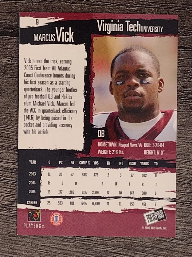2006 Press Pass #9 Marcus Vick
