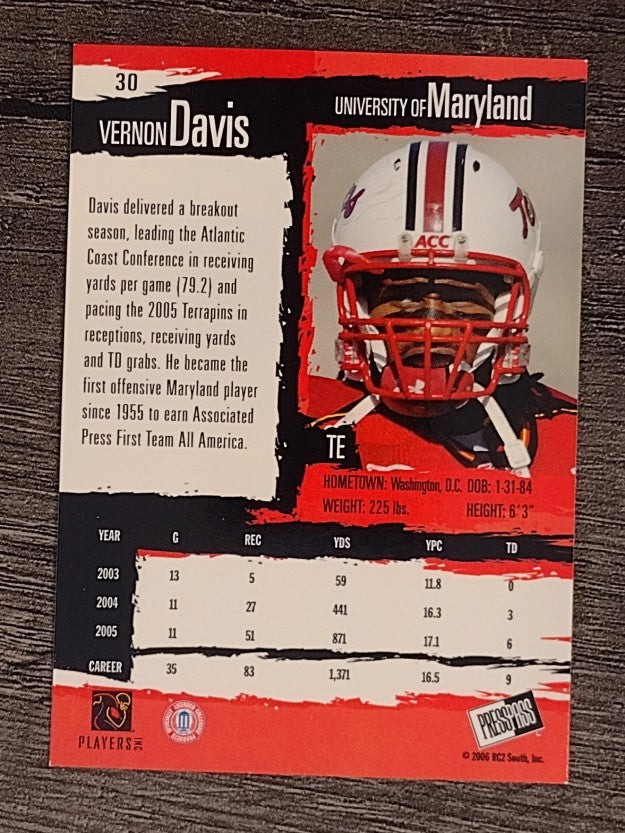 2006 Press Pass #30 Vernon Davis