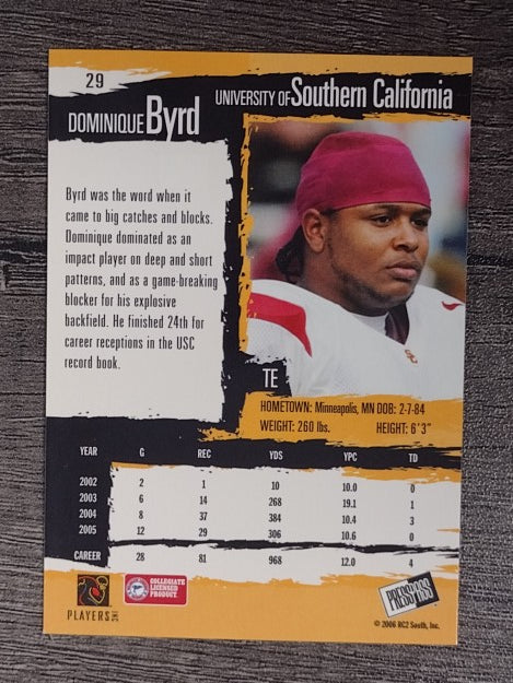 2006 Press Pass #29 Dominique Byrd