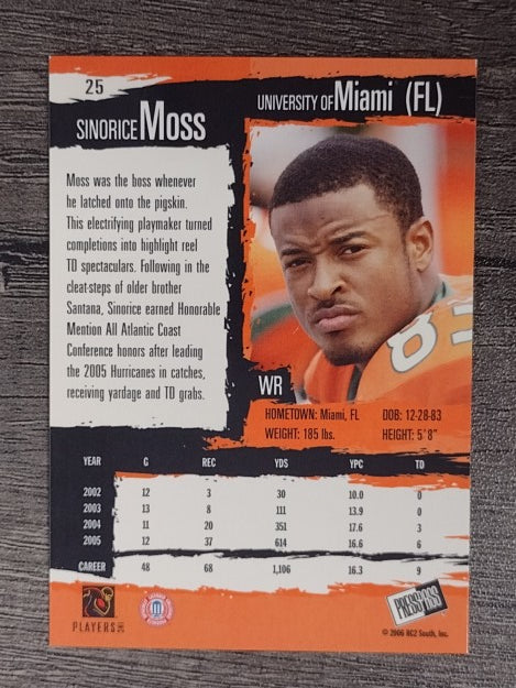 2006 Press Pass #25 Sinorice Moss