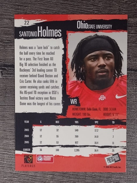 2006 Press Pass #22 Santonio Holmes