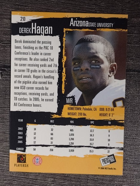 2006 Press Pass #20 Derek Hagan