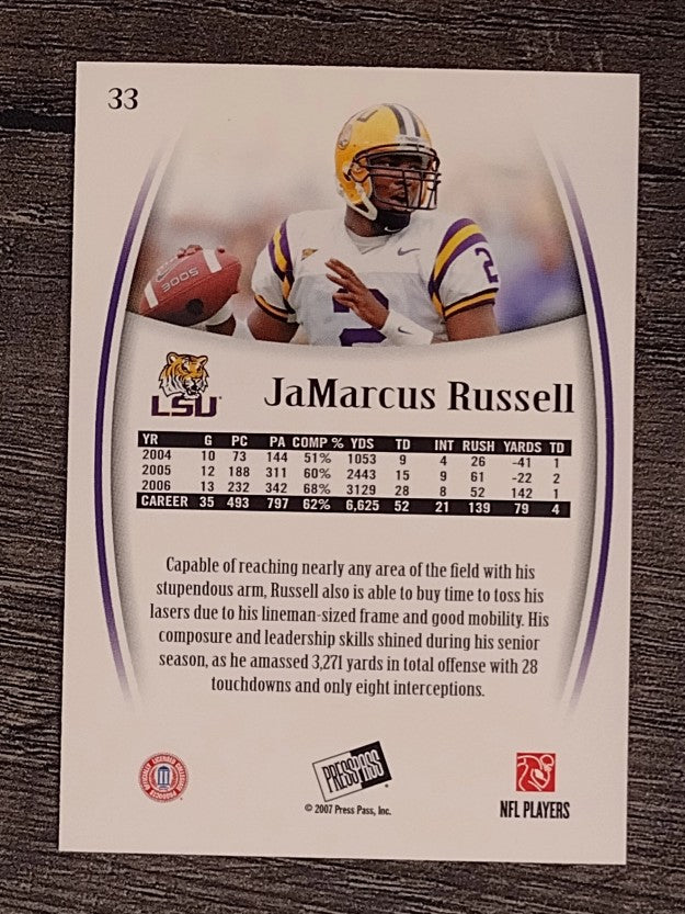 2007 Press Pass Legends #33 JaMarcus Russell