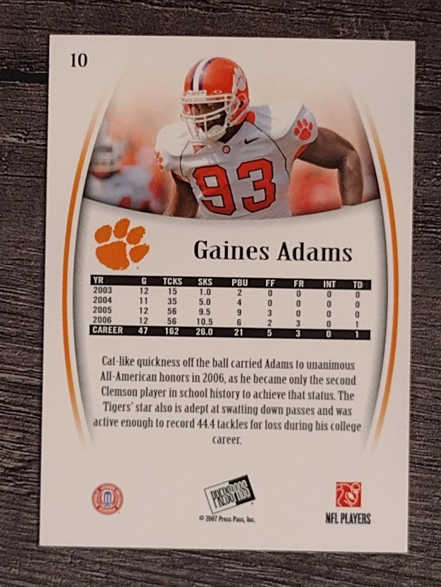 2007 Press Pass Legends #10 Gaines Adams