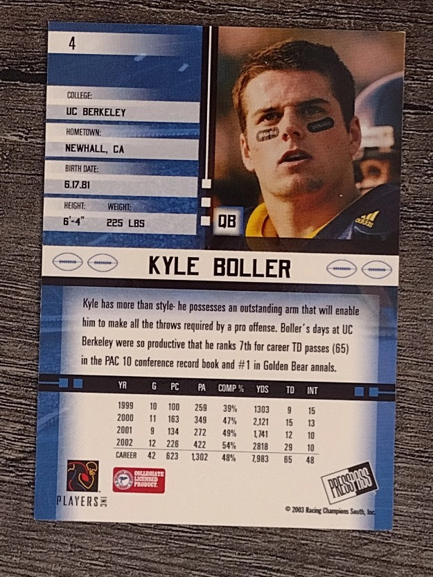 2003 Press Pass JE #4 Kyle Boller