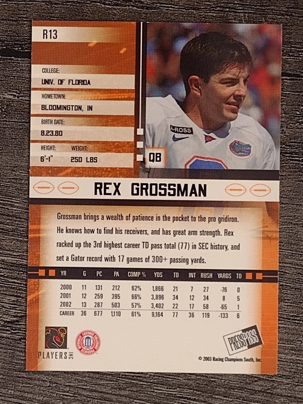 2003 Press Pass JE Retail #R13 Rex Grossman