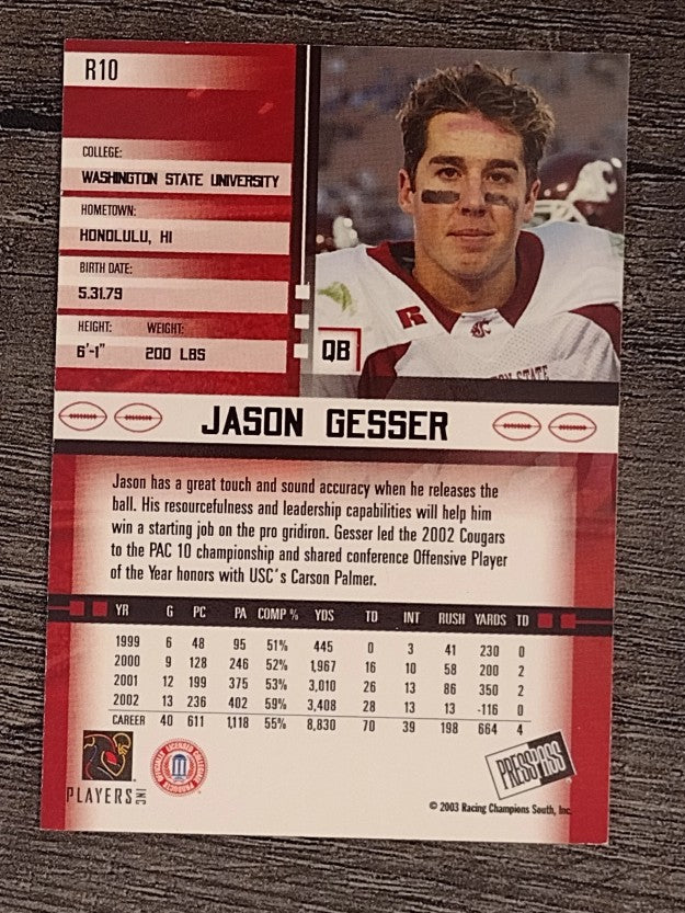 2003 Press Pass JE Retail #R10 Jason Gesser