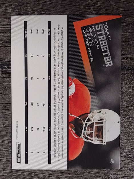 2012 Press Pass #45 Tommy Streeter