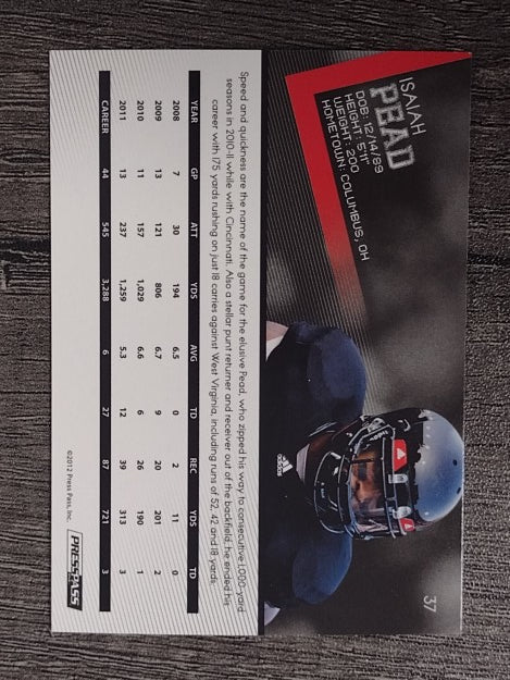 2012 Press Pass #37 Isaiah Pead