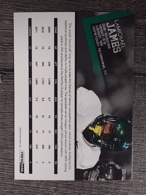 2012 Press Pass #23 LaMichael James