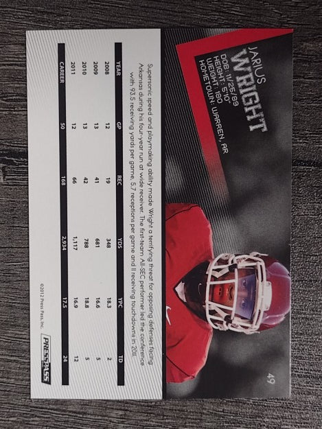 2012 Press Pass #49 Jarius Wright