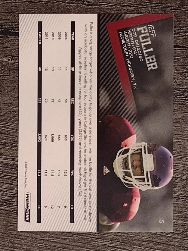 2012 Press Pass #15 Jeff Fuller