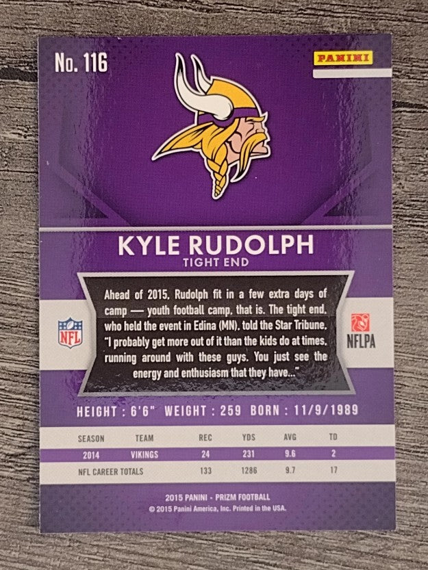 2015 Panini Prizm #116 Kyle Rudolph