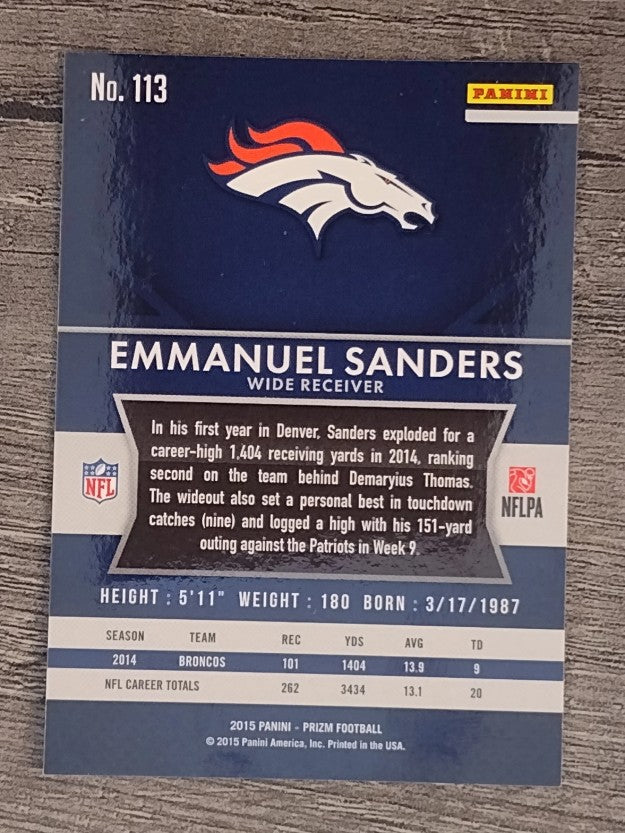 2015 Panini Prizm #113 Emmanuel Sanders