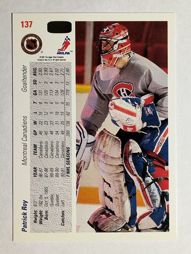 1991-92 Upper Deck #137 Patrick Roy