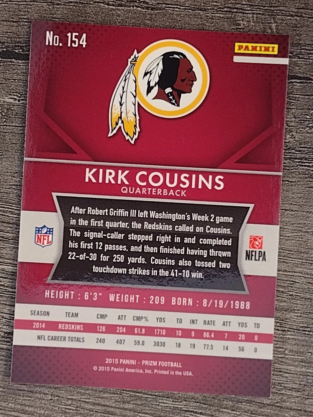 2015 Panini Prizm #154 Kirk Cousins