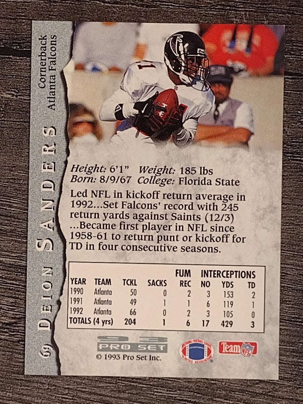 1993 Pro Set #69 Deion Sanders