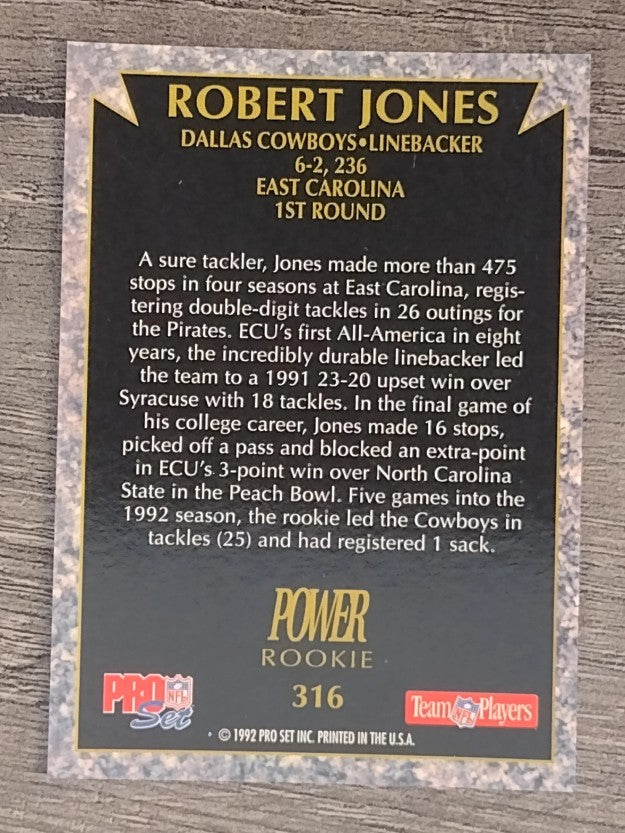 1992 Power #316 Robert Jones RC